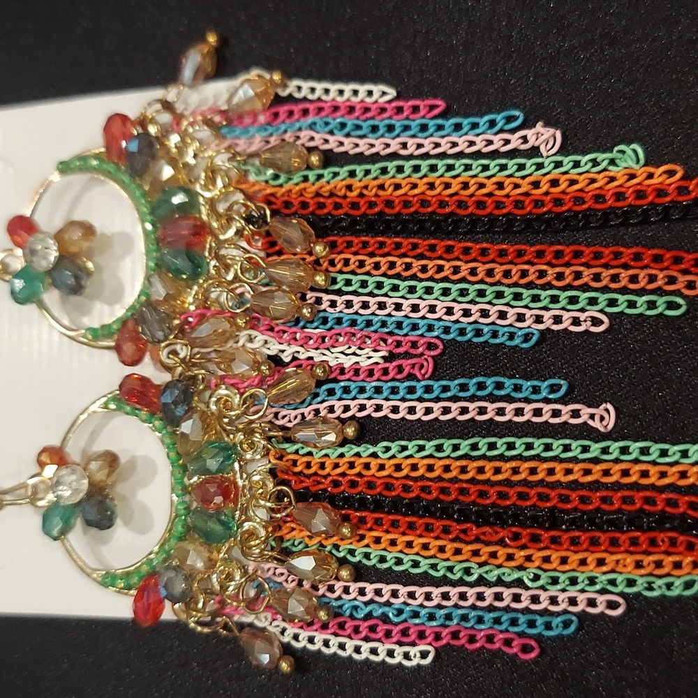 STELLA & RUBY CHANDELIER CHAIN EARRINGS - Picture 5 of 8